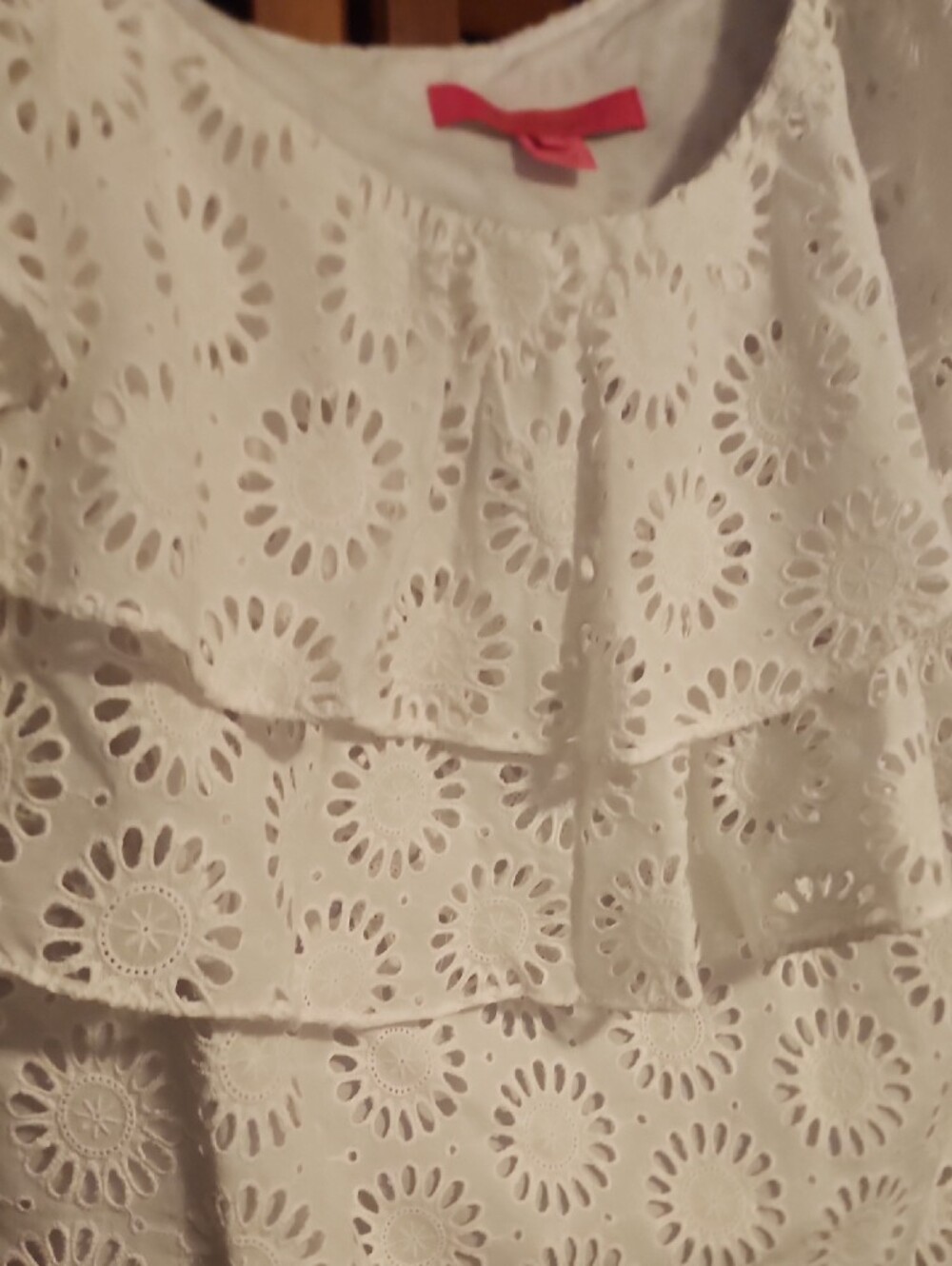 Lilly Pulitzer White Ruffle Shoulder Eyelet Ruffle Top - Picture 3 of 6